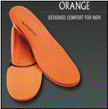 orange | Designed comfort with forefoot shock pad for men's footwear with removable insoles.