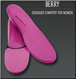 berry | Designed comfort with a full forefoot shock pad for women’s footwear with removable insoles.